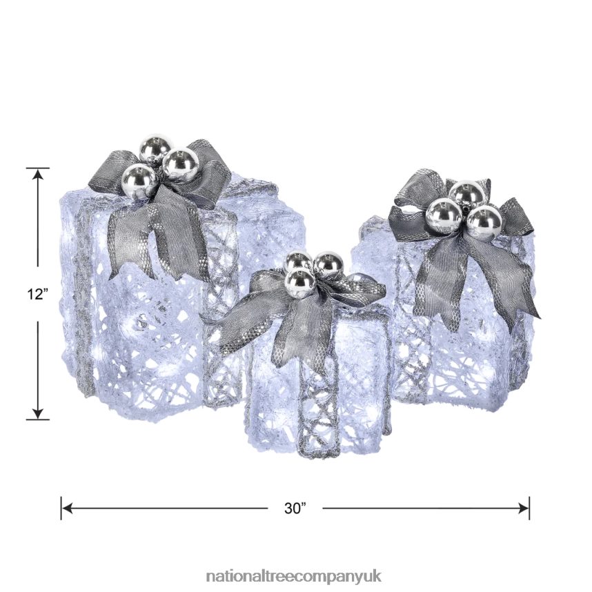 decoration | National Tree Company Pre-Lit Decorated White Gift Box Assortment F2L4F589